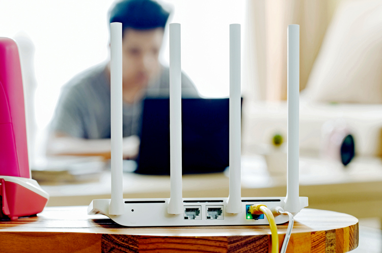 Internet equipment on a desk