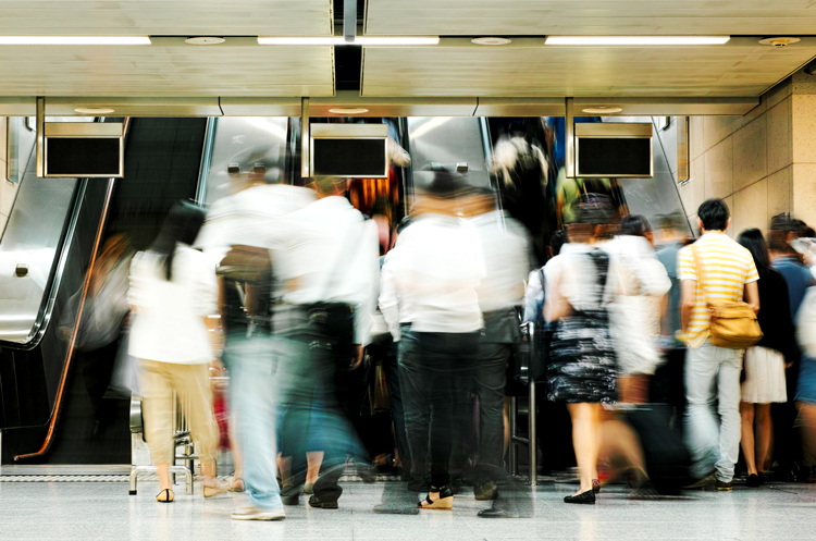 Crowd of people at rush hour